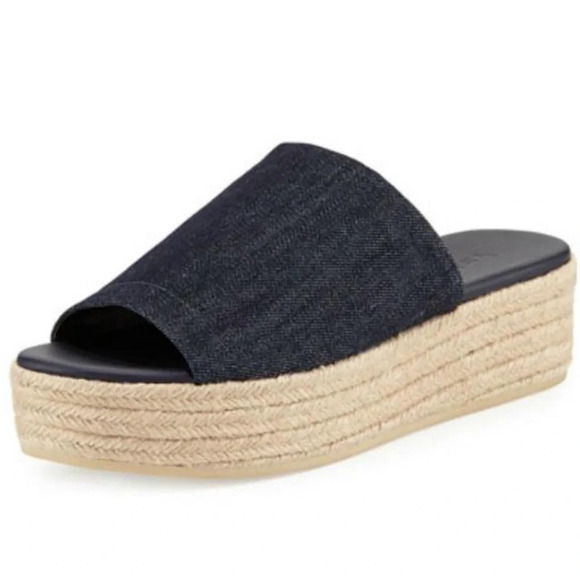 VINCE DENIM ESPADRILLE SANDALS - Picture 1 of 6